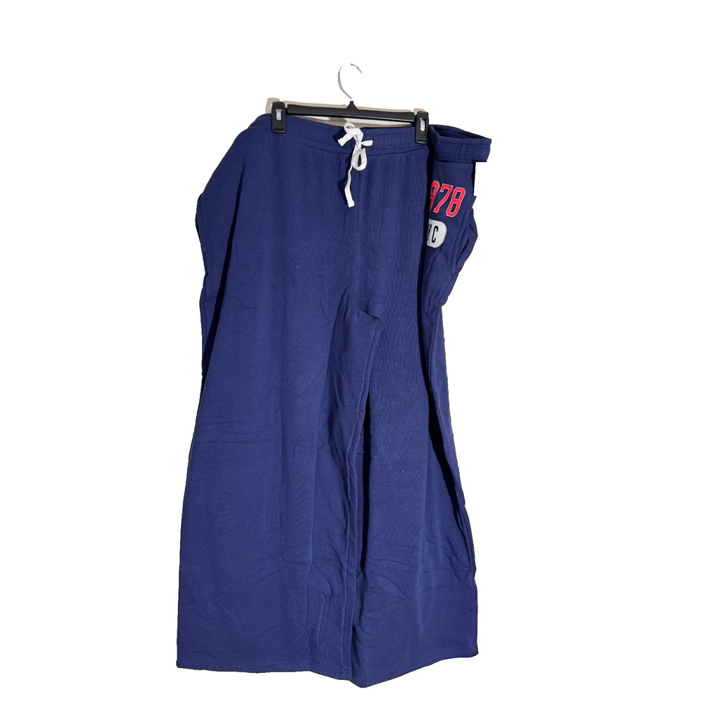 Grayson Threads Women’s Graphic Sweatpants 3X Blue Fleece Drawstring Relaxed NWT